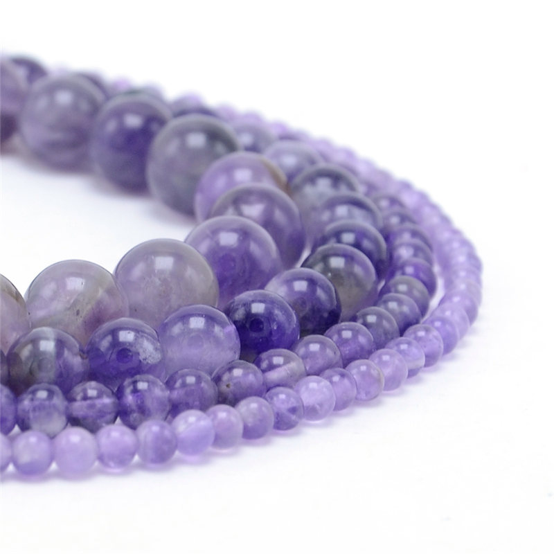 4/6/8/10mm High Quality Natural Amethyst Round Beads made in china