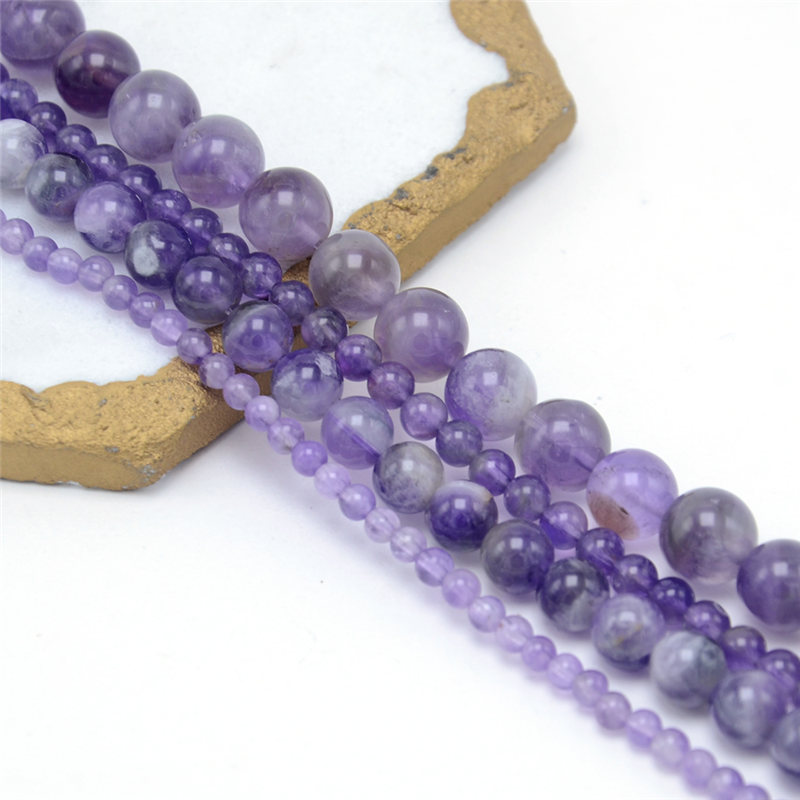 4/6/8/10mm High Quality Natural Amethyst Round Beads made in china