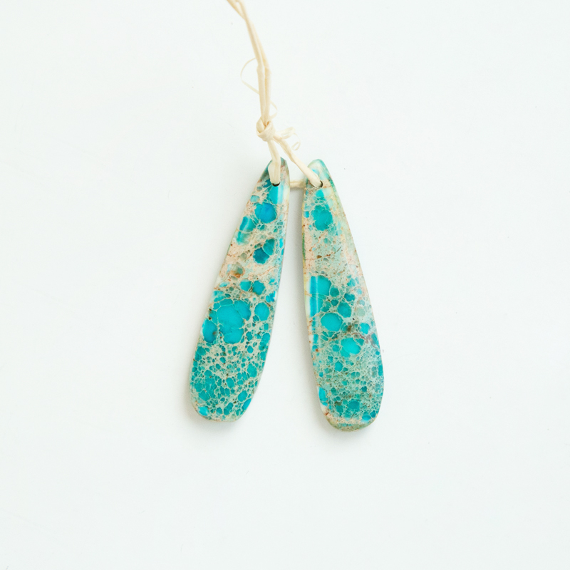 Impression Jasper Gem Pendant Turquoise for DIY Jewelry Imperial Jasper Gemstone Necklace Making