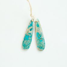 Impression Jasper Gem Pendant Turquoise for DIY Jewelry Imperial Jasper Gemstone Necklace Making