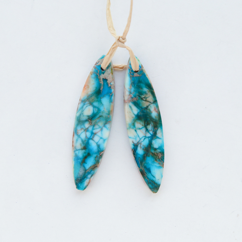 Impression Jasper Gem Pendant Turquoise for DIY Jewelry Imperial Jasper Gemstone Necklace Making