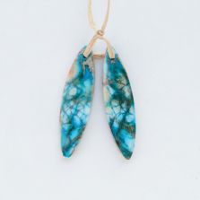 Impression Jasper Gem Pendant Turquoise for DIY Jewelry Imperial Jasper Gemstone Necklace Making