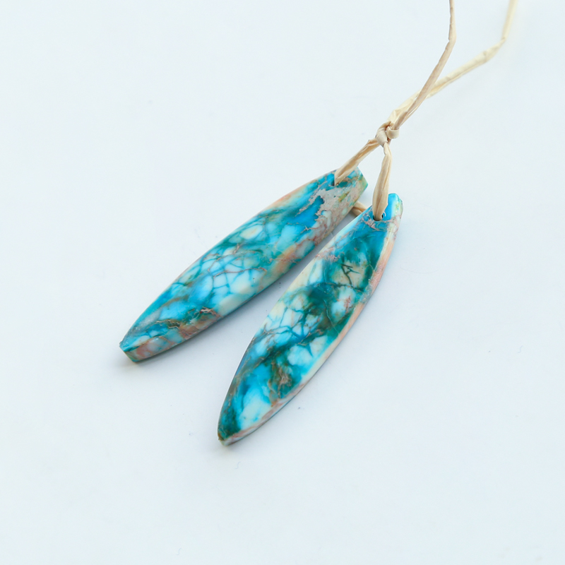 Impression Jasper Gem Pendant Turquoise for DIY Jewelry Imperial Jasper Gemstone Necklace Making