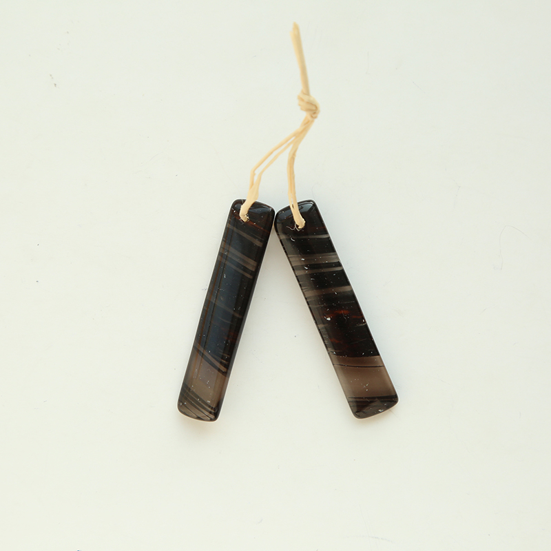 Natural Striped Obsidian Gem Pendant for DIY Jewelry Gemstone Necklace Making