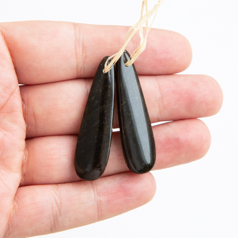 Black Agate Gem Pendant for DIY Jewelry Gemstone Necklace Making