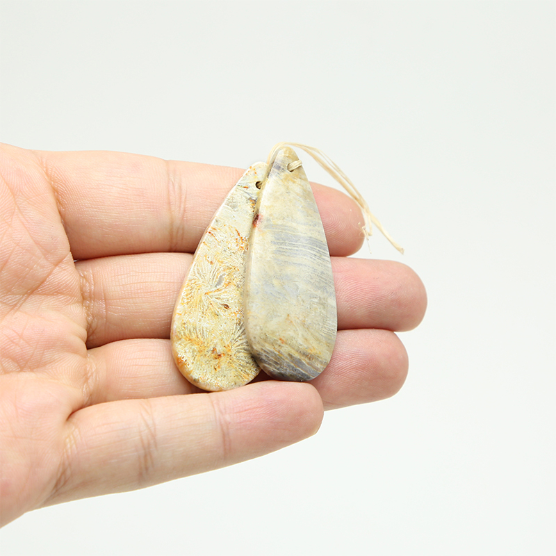 Fossilized Coral  Gem Pendant for DIY Jewelry Gemstone Necklace Making