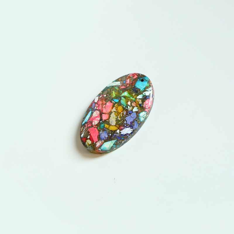 Colorful Imperial Jasper Impression Jasper Gem Pendant for DIY Jewelry Gemstone Necklace Making