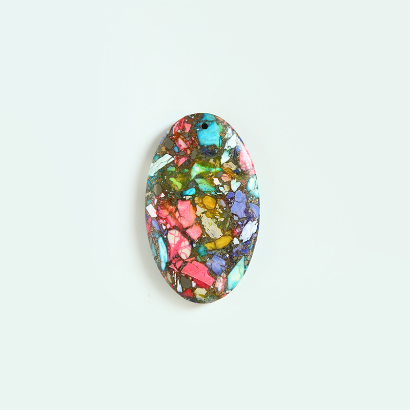 Colorful Imperial Jasper Impression Jasper Gem Pendant for DIY Jewelry Gemstone Necklace Making