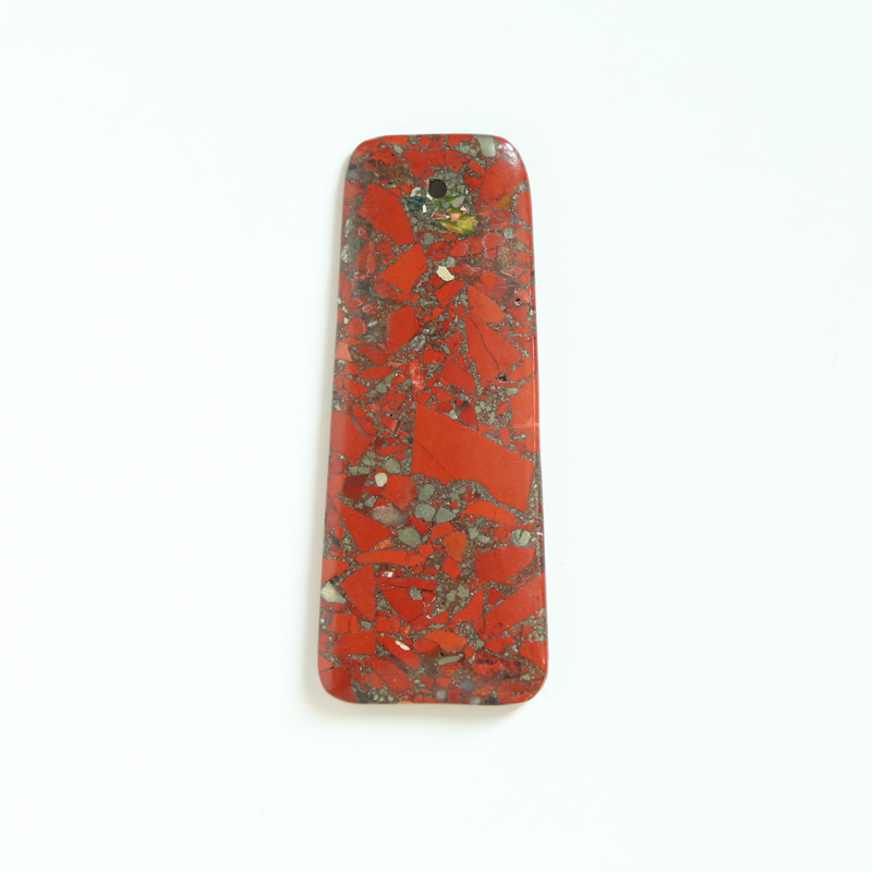 Composite Red Jasper Gem Pendant Trapezoid for DIY Jewelry Gemstone Necklace Making