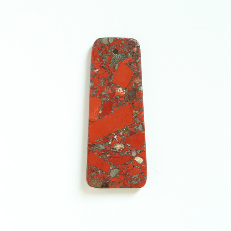 Composite Red Jasper Gem Pendant Trapezoid for DIY Jewelry Gemstone Necklace Making