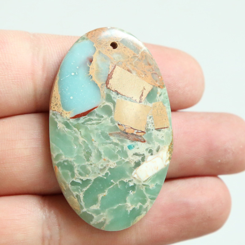 Snakeskin Jasper Gem Pendant for DIY Jewelry Gemstone Necklace Making