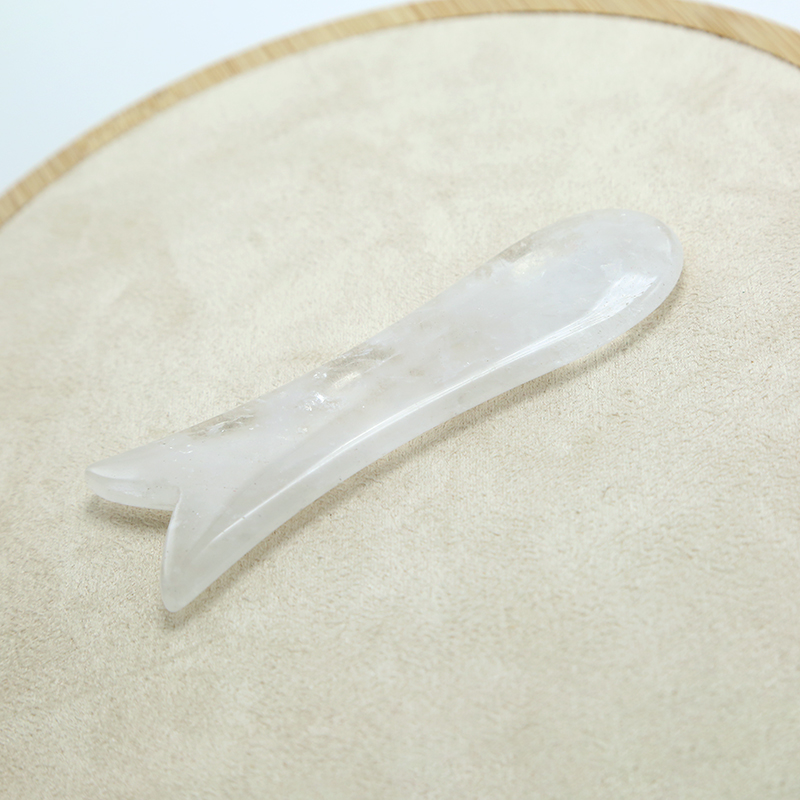 Natural Rock Crystal Gua Sha Scraping Gemstone Face Slimming Massage Tool Gift