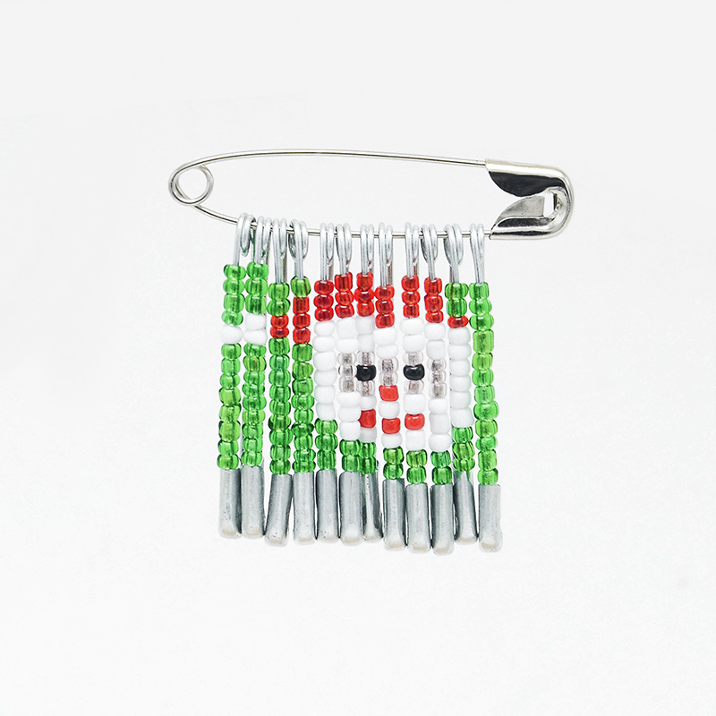 45x45mm Christmas Seed Beads Brooch Pin