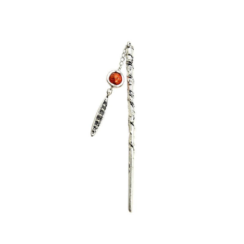 DIY Alloy Bookmark Vintage Metal Stick Bookmark with Lava Bead Decoration