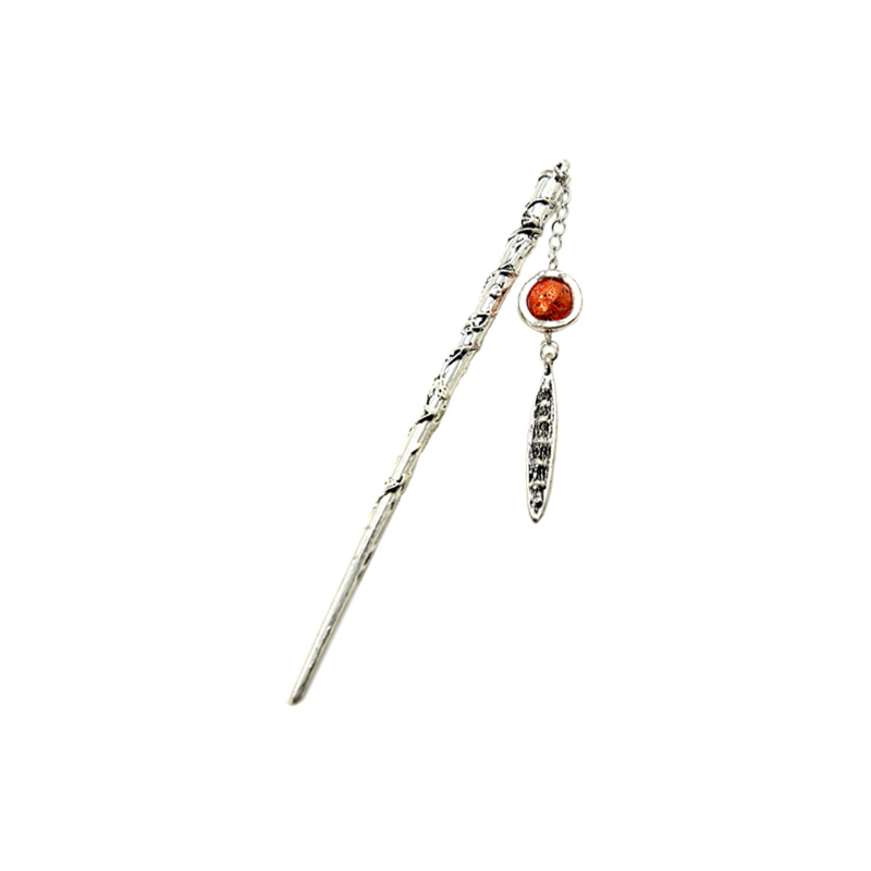 DIY Alloy Bookmark Vintage Metal Stick Bookmark with Lava Bead Decoration