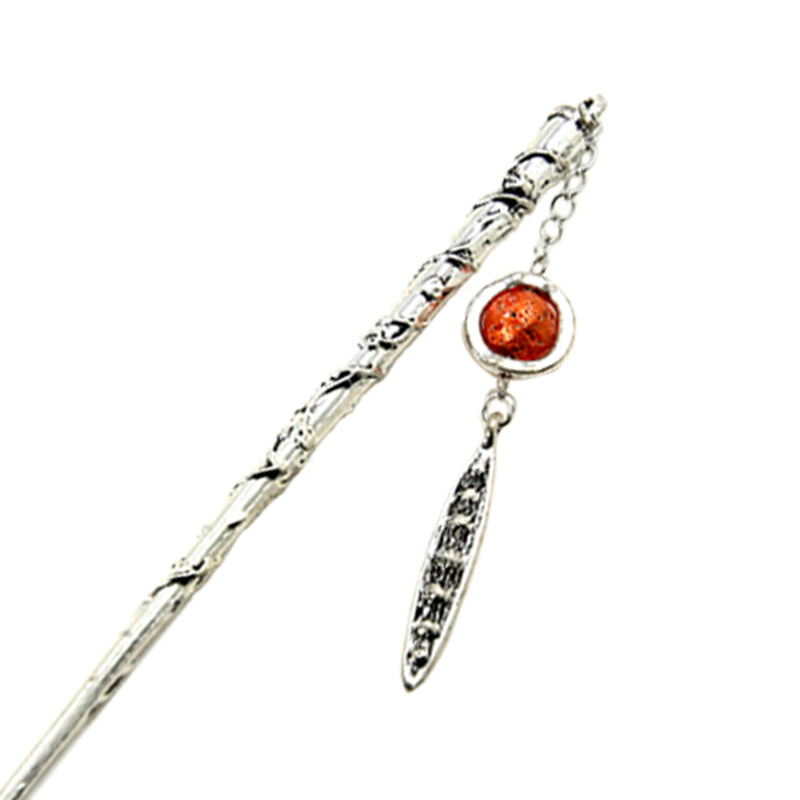 DIY Alloy Bookmark Vintage Metal Stick Bookmark with Lava Bead Decoration