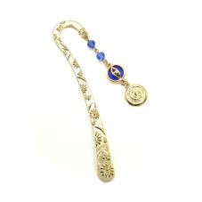 Zinc Alloy Handcrafted Bookmark with Alloy Charm and Glass Beads