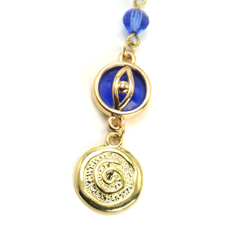 Zinc Alloy Handcrafted Bookmark with Alloy Charm and Glass Beads