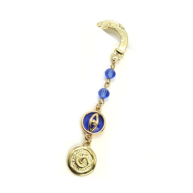 Zinc Alloy Handcrafted Bookmark with Alloy Charm and Glass Beads