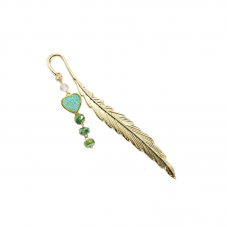 Leaf Bookmark Vintage Alloy with Gold Plating and DIY Jewelry Making Glass Beads