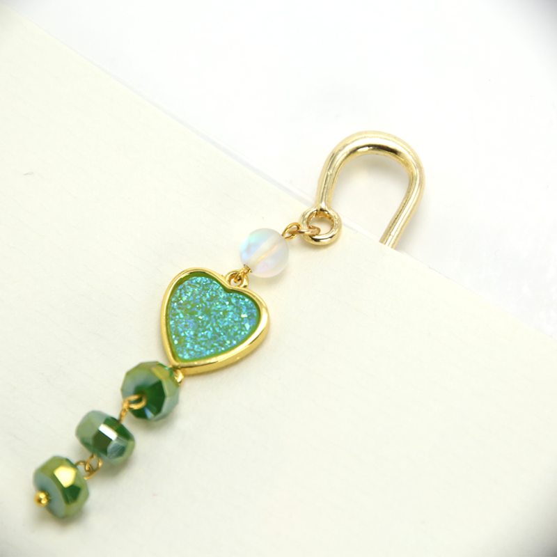 Leaf Bookmark Vintage Alloy with Gold Plating and DIY Jewelry Making Glass Beads