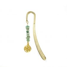 Gift Bookmark with Natural Gemstone Chips and Lifetree Alloy Charms DIY Jewelry Designed Accessories