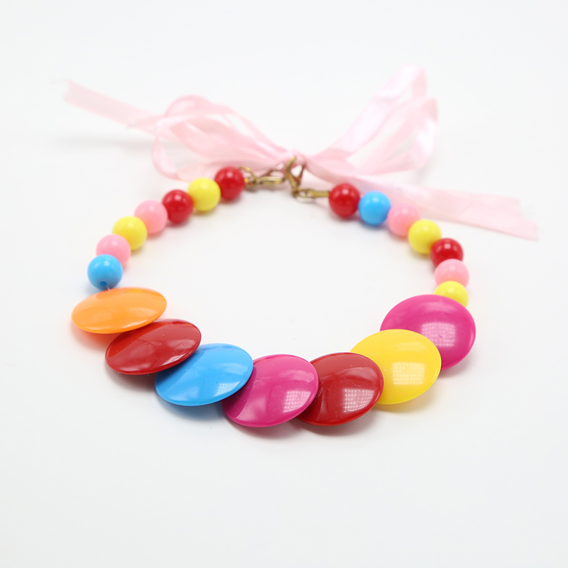 Multi Color Acrylic Pet Necklace Pet Choker For Dog Cat Pet Jewelry Bead Jewelry