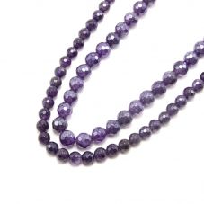 wholesale 8mm Amethyst with Luster Faceted Round Beads made in china