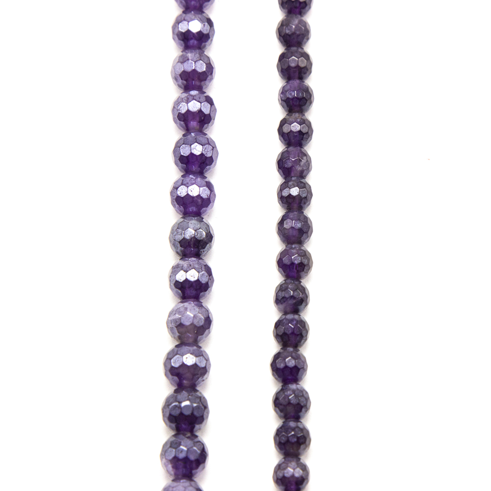 wholesale 8mm Amethyst with Luster Faceted Round Beads made in china