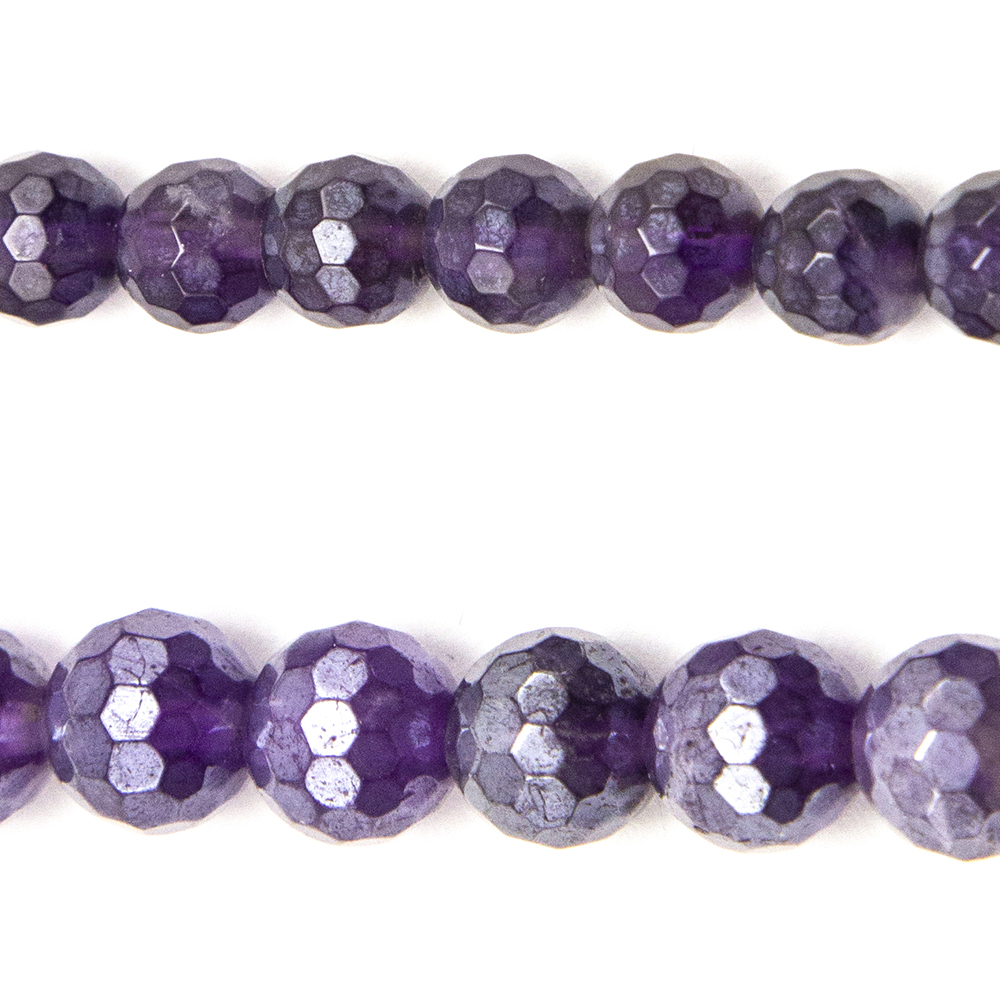 wholesale 8mm Amethyst with Luster Faceted Round Beads made in china