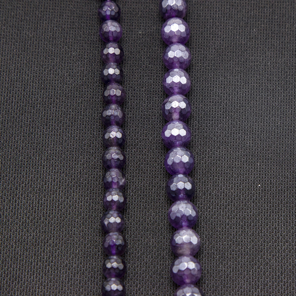 wholesale 8mm Amethyst with Luster Faceted Round Beads made in china