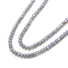 6mm Gray Agate with Luster Faceted Round Beads made in china