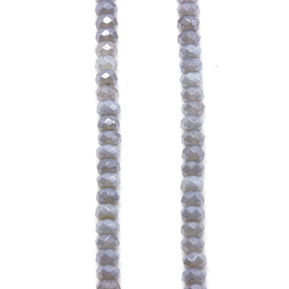 6mm Gray Agate with Luster Faceted Round Beads made in china