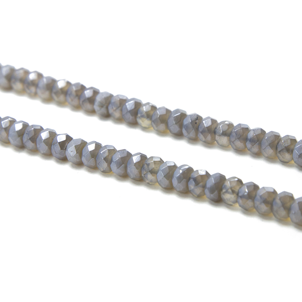 6mm Gray Agate with Luster Faceted Round Beads made in china