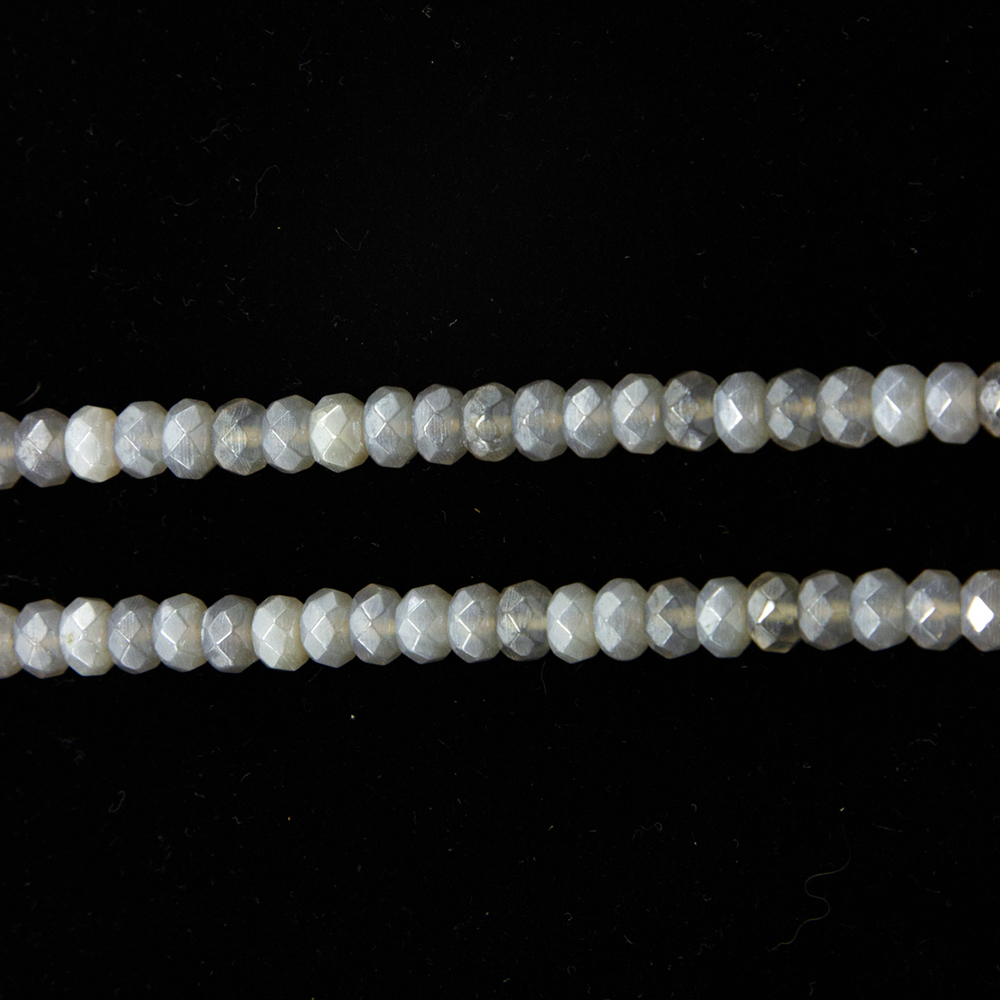 6mm Gray Agate with Luster Faceted Round Beads made in china