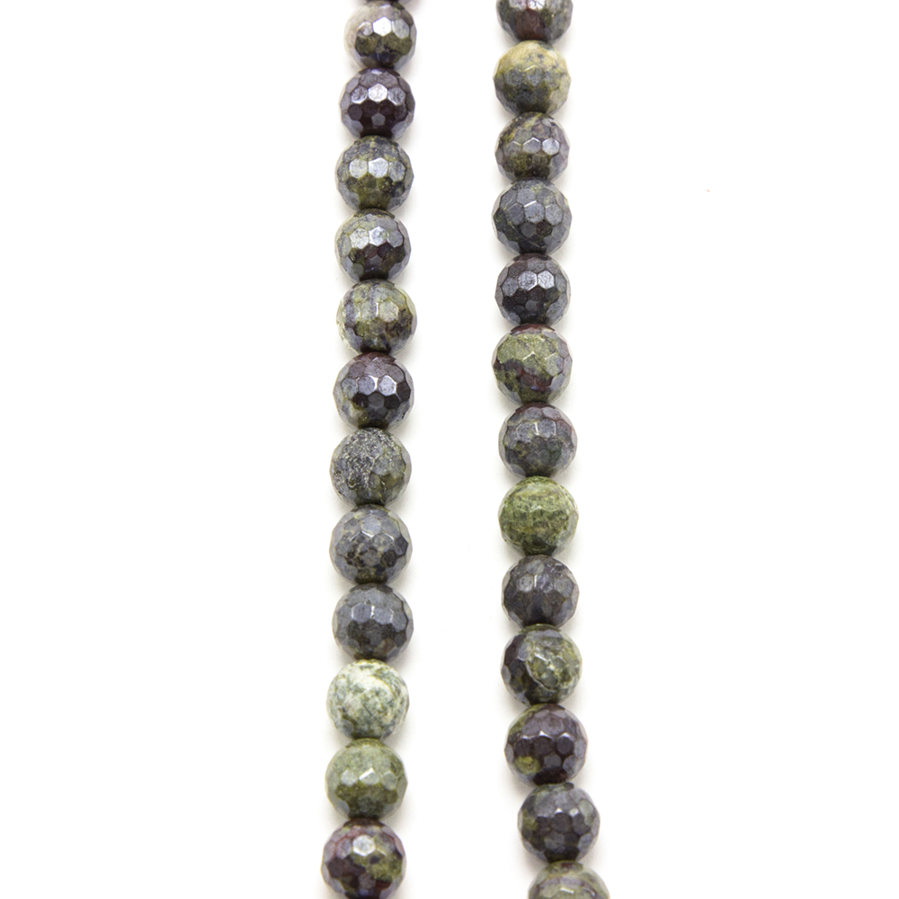 8mm Dragon Blood Stone with Luster Faceted Round Beads made in china