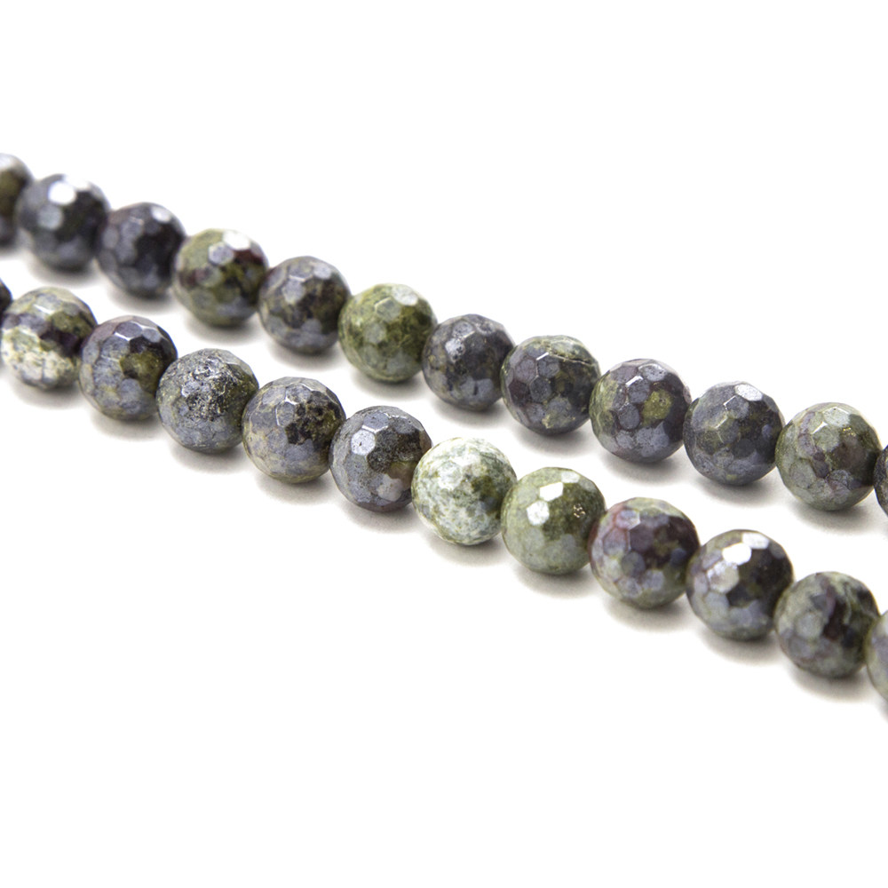 8mm Dragon Blood Stone with Luster Faceted Round Beads made in china