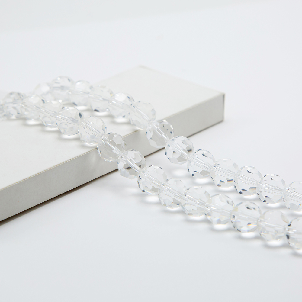 12mm Faceted Round Crystal Glass Beads