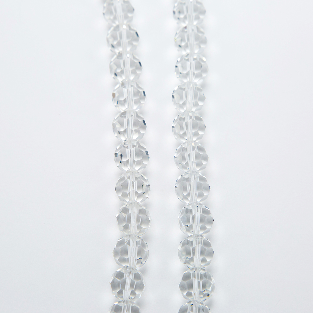 12mm Faceted Round Crystal Glass Beads