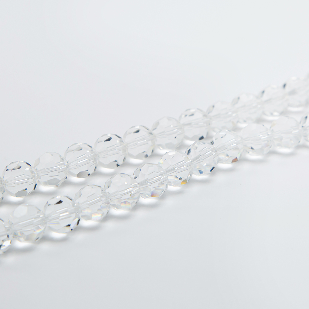 12mm Faceted Round Crystal Glass Beads