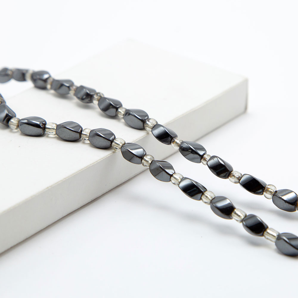 8x5mm Hematite Twist Beads