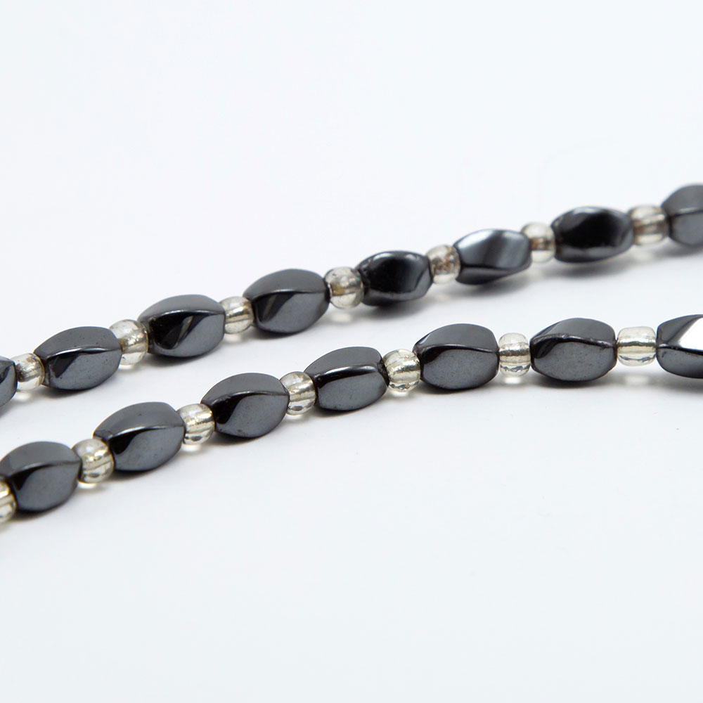 8x5mm Hematite Twist Beads