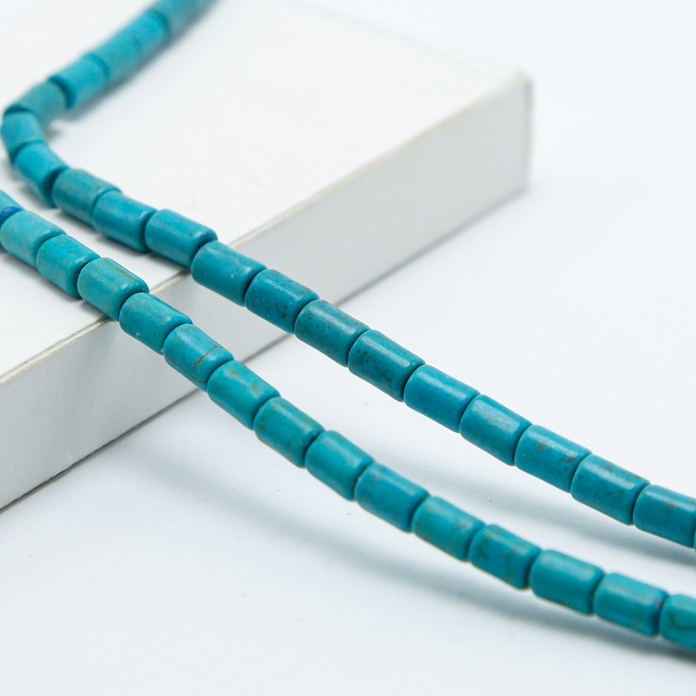 6x4mm Blue Dyed Howlite Tube