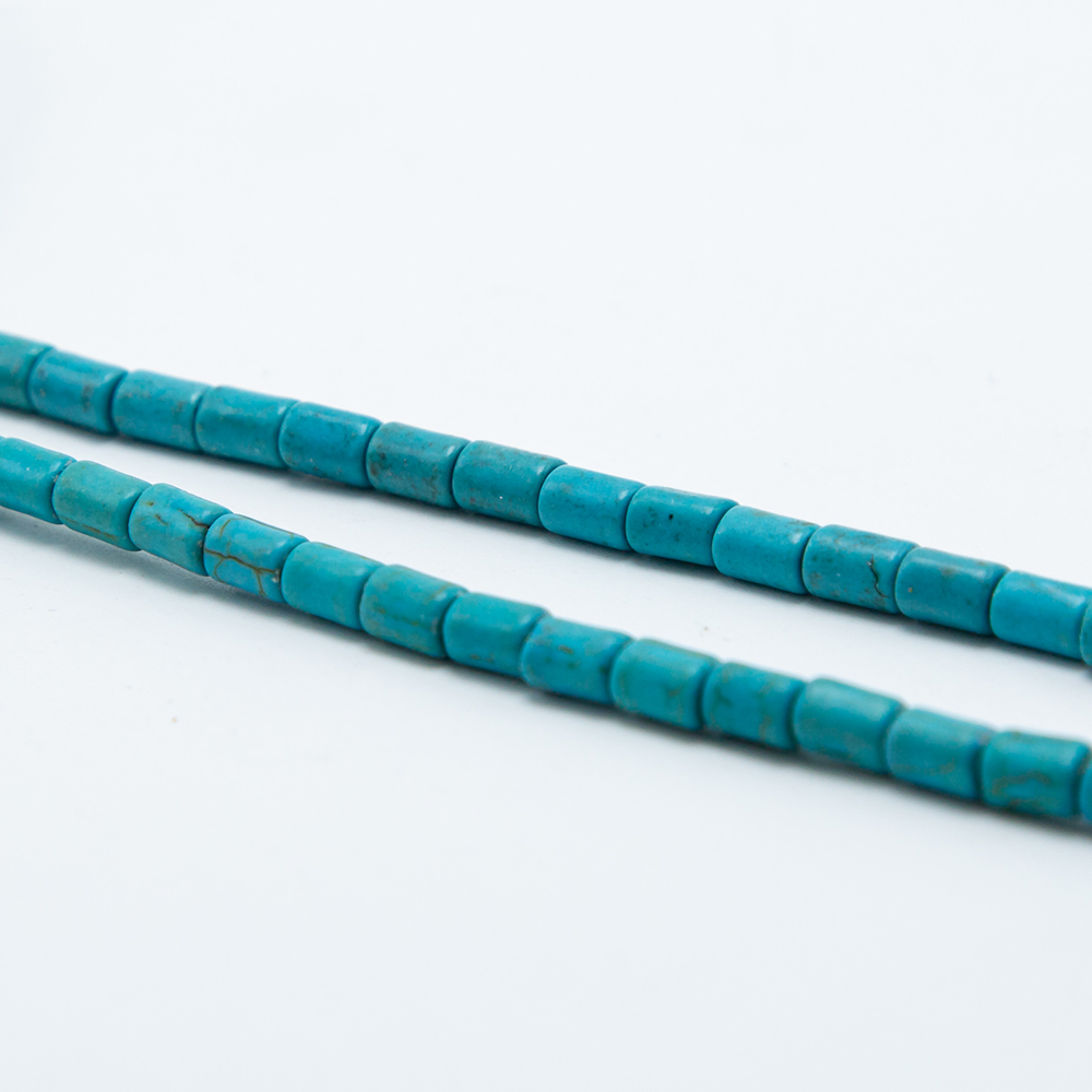 6x4mm Blue Dyed Howlite Tube