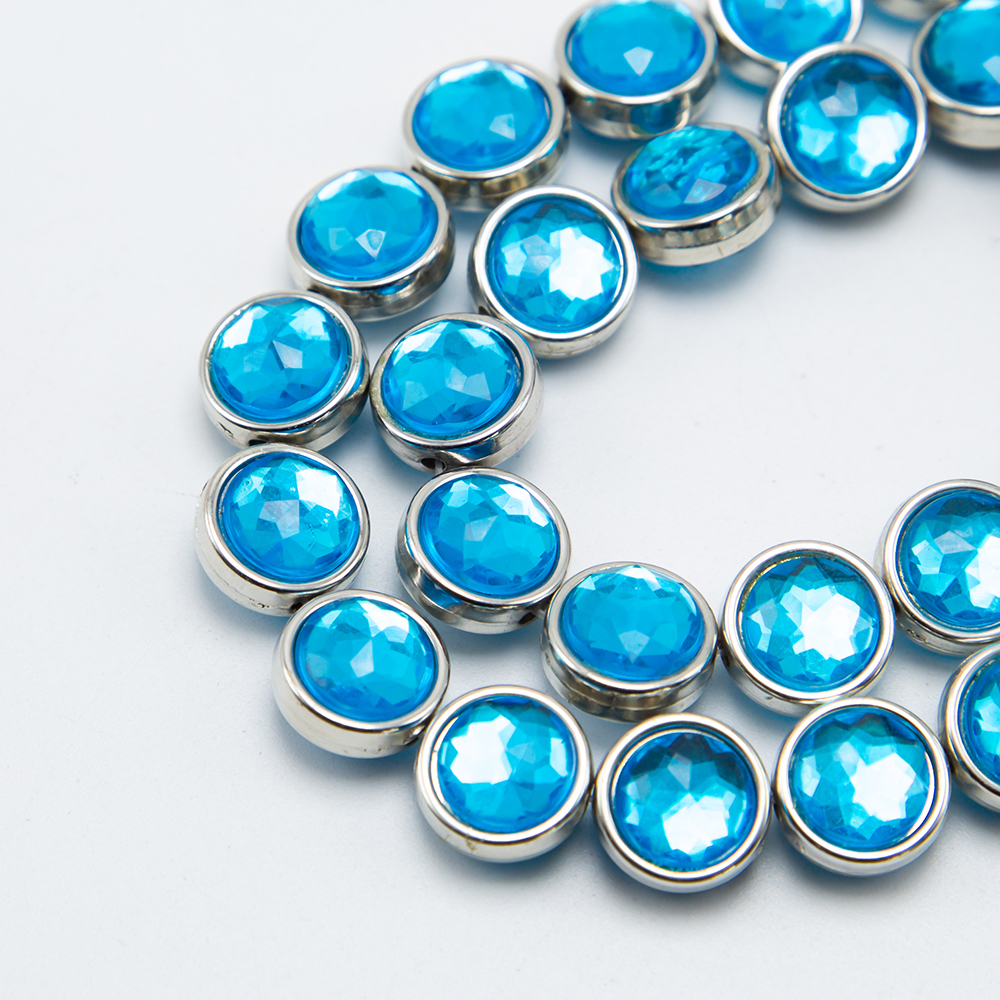 13mm Blue Disc Beads Acrylic Beads
