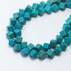 6mm Turquoise Dyed Howlite Cube Beads Gemstone Beads