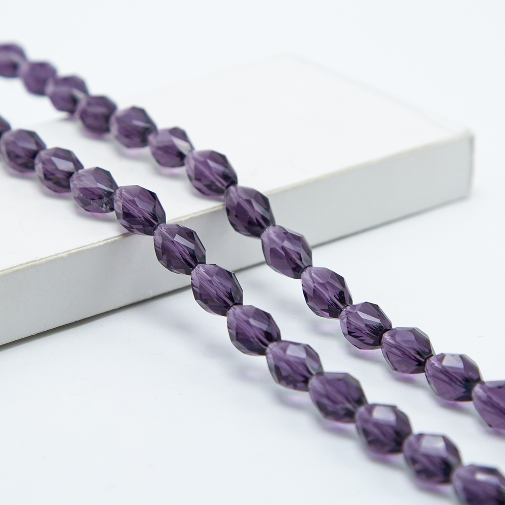 10x8mm Purple Faceted Oval Beads