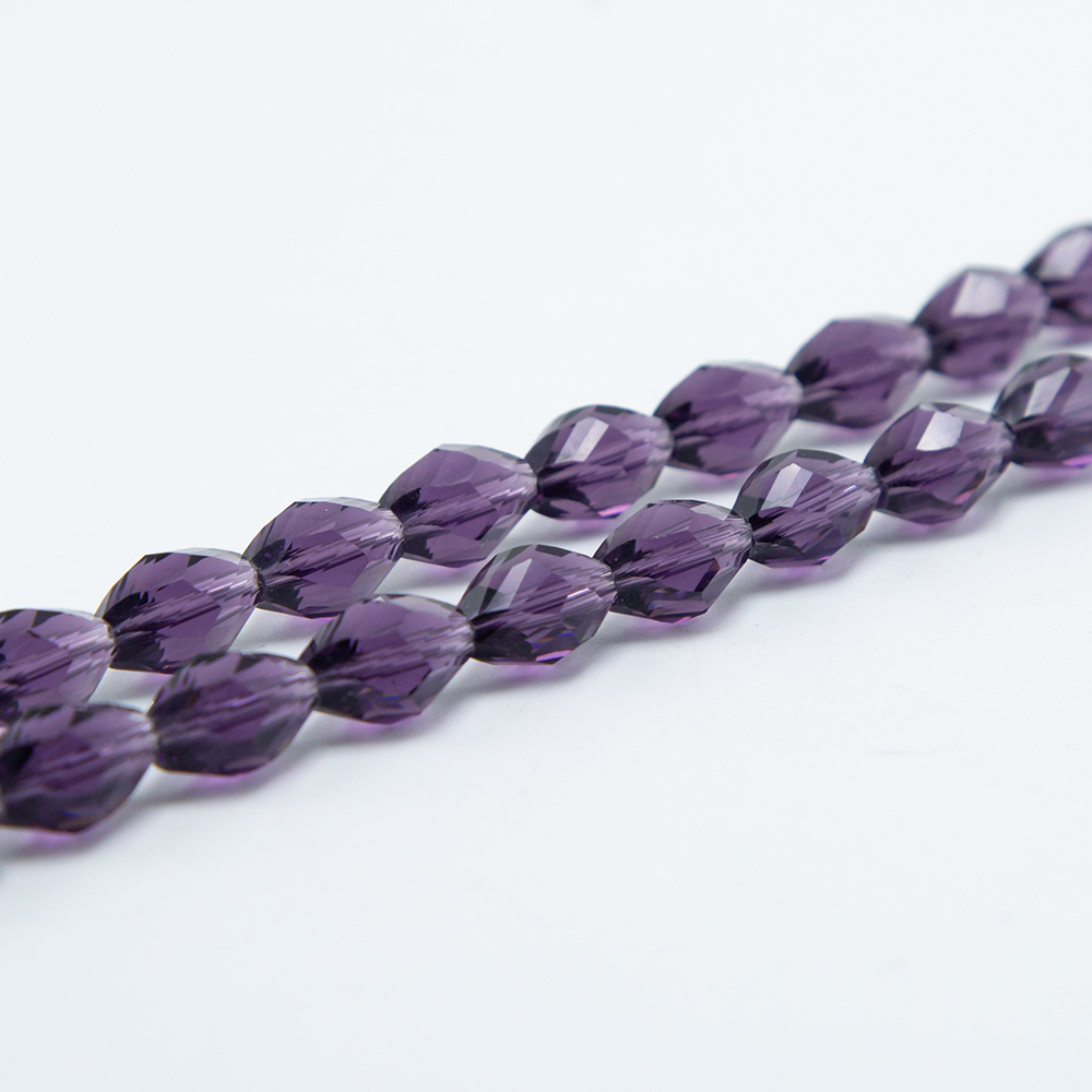 10x8mm Purple Faceted Oval Beads