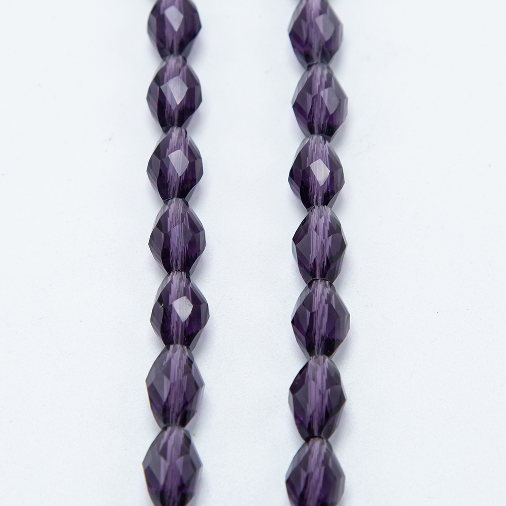 10x8mm Purple Faceted Oval Beads