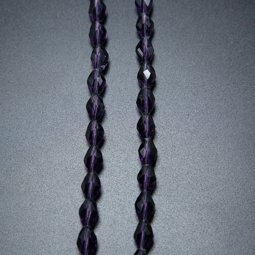 10x8mm Purple Faceted Oval Beads